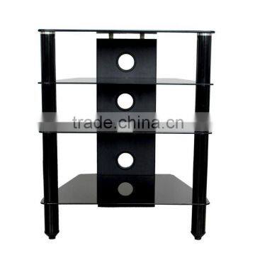 space saving hot sale corner glass tv stand