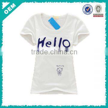 Wording printed t-shirt, girls t-shirt with chest print, nice girls printed t-shirt