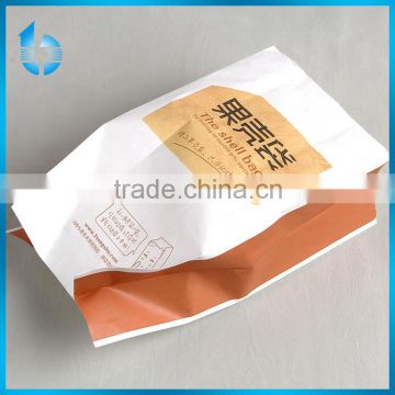 Exported foods paper packaging bag with simple printing for nuts , peanuts , and melon seeds etc