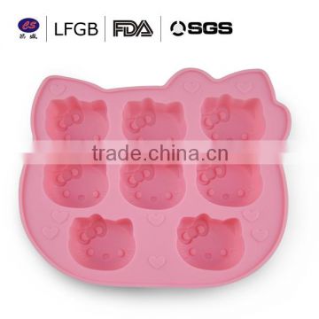 2014 hot selling new design hello kitty shaped silicone cake mould with FDA/FLGB