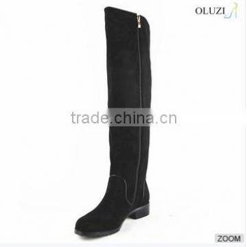 OLZ31 2015 New Supplied Round Toe Boots Winter Flat Platform Shoes Fashion Winter Knee High Flat Boots photo-2