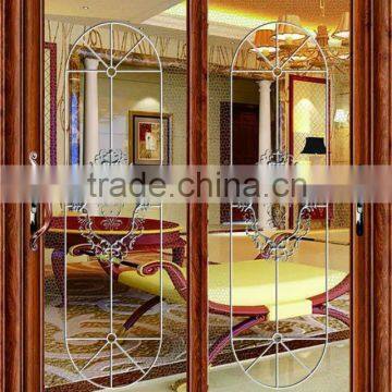 2015 China new design factory price 5mm 6mm aluminum frame glass door