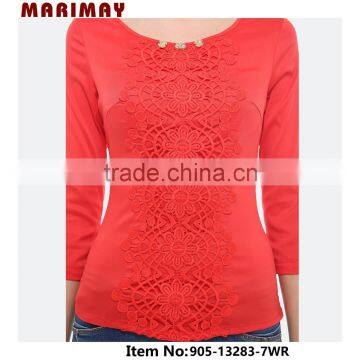 2015 New Images of Ladies Casual Tops Lace Casual Shirt photo-3