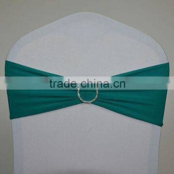 Spandex chair sash/spandex bow with metal diamond buckle for weddings