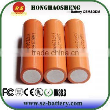 Li ion 18650 3.7v 2800mah LG battery