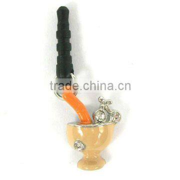 promotional metal cute drink earphone jack dust plug for phone,various designs,OEM service,pass SGS factory audit