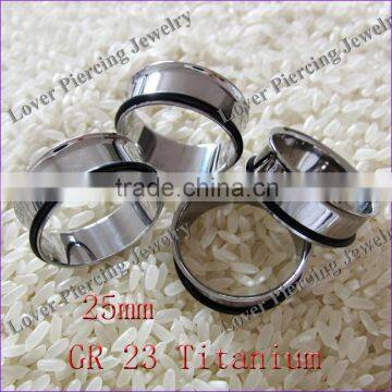 Popular High Polish Single Flared Design Gr23 Titanium Ear Plug Piercing [ST-430A]