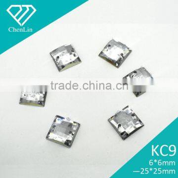KC9 6*6 8*8 12*12 Square Flat Back Sew on Acrylic Rhinestones for Fashion Decoration, Craft Making, Garment Bags Accessories