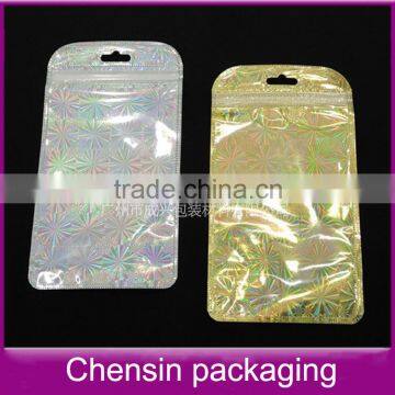 hair/card cases/jewelry/tools/handbags/guangzhou natural bag/silver poly packaging bag with zipper and hanger