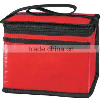 Laminated Non-Woven Six Pack Kooler Bag-Red