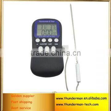 Kitchen Cooking Food Probe Big LCD Digital Thermometers With time-meter