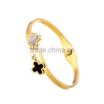 Fashion Trend Stainless Steel Enamel Flower Bracelet Bangles Jewelry for Women