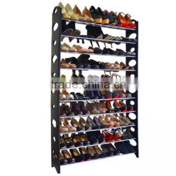 cheap folding plastic 10 tiers 50pairs shoe rack organizer