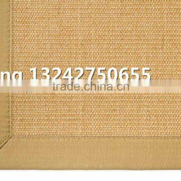 Jute and sisal mixed yellow brown color binding weaving sisal carpet