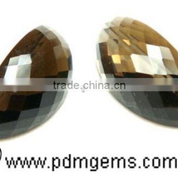 Smoky Quartz Watermelon Slice Cut Pair For Gold Earring From Wholesaler