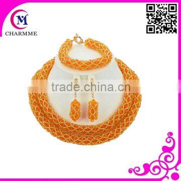 newest fashion multi-layer bead necklace fashion with newest handwork jewelry necklace with elegant african beads jewelry set