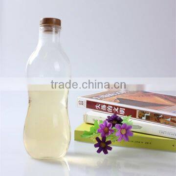 500ml Factory Price Mouth Blown Antique Shape Transparent Bamboo Lid Pyrex Glass Bottle photo-4