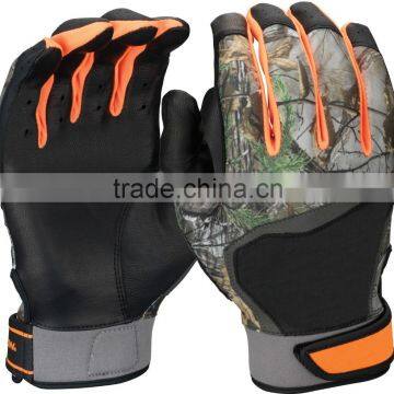 Camo Style Team Logo Leather Baseball Batting Gloves