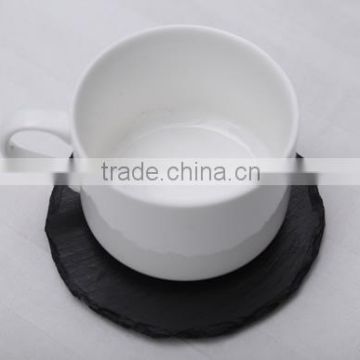 Round natural slate coasters tableware Round black slate placemats