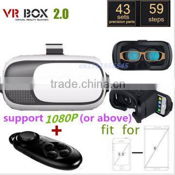 Google Cardboard V2 VR BOX 2 II Smartphone Headset 3D Virtual Reality Glasses Helmet Oculus Rift DK2 Goggles + Controller cheap