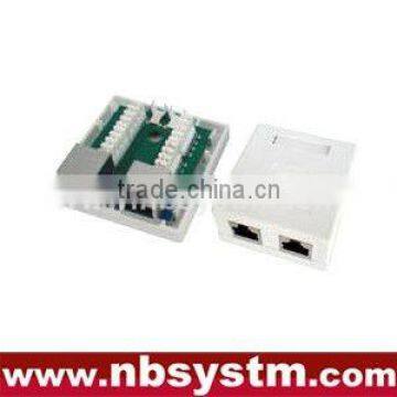 2 ports Surface Box STP Cat6 2xRJ45 PCB jack