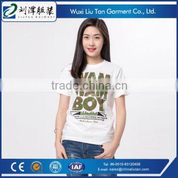 pohto printed cotton t-shirt white woman oem factory