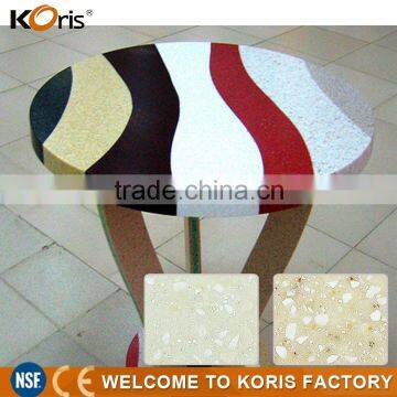 Composite Artificial acrylic solid surface white quartz table top