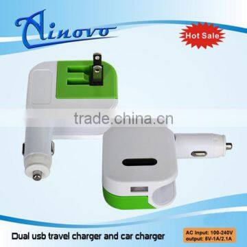 Multi port usb wall charger/car charger,high quality portable travel charger