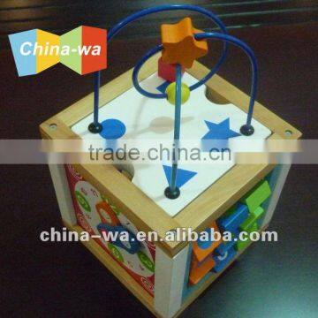 2014 new multi play wood cube bead game