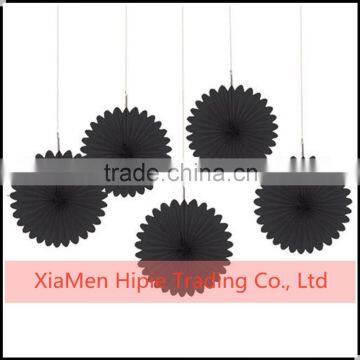 Black Honeycomb Paper Fan Decoration Party Tissue Paper Fan Party Decoration