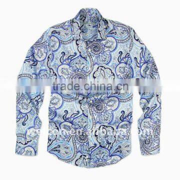 fashion Men's floral silk shirt