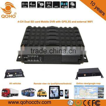 H.264 TWO SD Car Mobile DVR Audio Video Sync , GPS,3G/4G,WIFI.Car Black Box Function photo-5