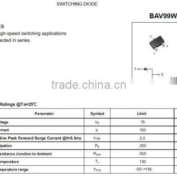 Surface Mount BAV99W diode SOT-323