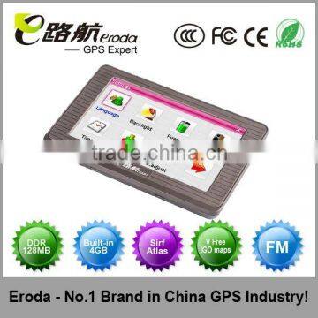 Eroda 4.3" inch gps navigation Sirf Altas V,600MHZ,DDR 128MB,support AVIN,FM,blutooth quick response,stability