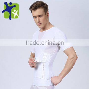 Mens Body Shaper High Powernet t shirt, with Waist Training Corset,Men Slim Fit Suits NY042