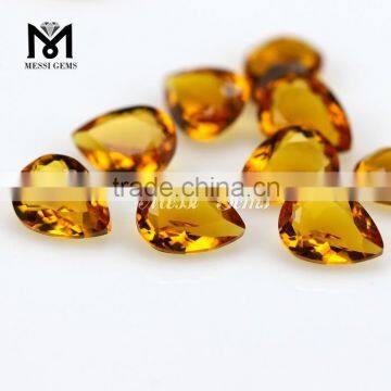 Custom Fashion Citrine Pear Cut 6x8 Shinning Crystallized Glass Stone