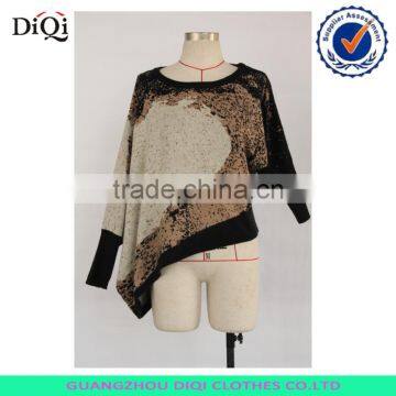 Women bravo fashion design pullover asymmetric sweater