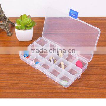 Transparent Clear Plastic PP Storage Box Packaging Boxes Cases For Jewelry Pills Candy 15 Grid Organizer Box