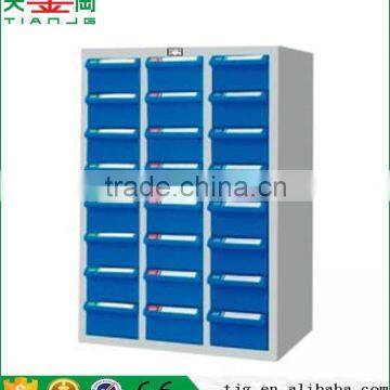 TJG-CAH-324-1 Taiwan High Quality Non-Slip Plastic PS 24 Drawer Cold Rolling Steel Metal Spare Parts Storage Cabinet