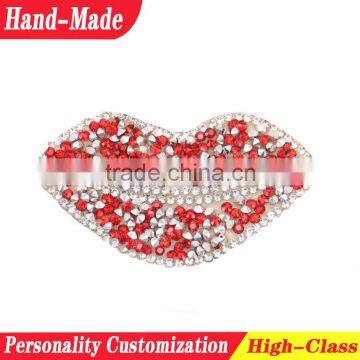 Sexy lips decoration hot melt shoe patch for shoes accessory