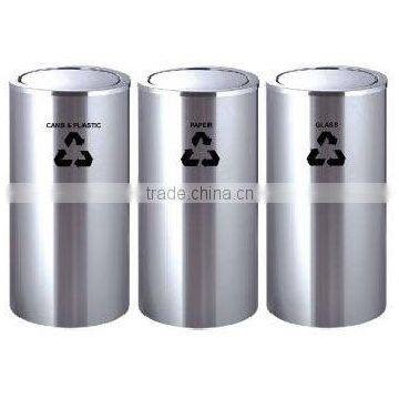 Stainless Steel Flip Top Recycle Bin