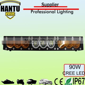 Wholesale amber light bar with wireless remote control 90w 12v headlight for offroad