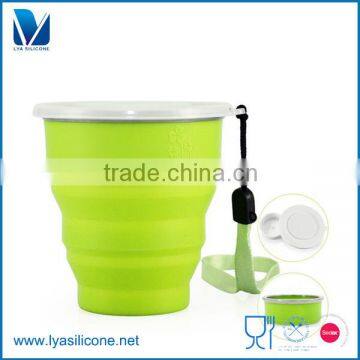 china wholesale high quality custom silicone folding cup silicone drinking water cup