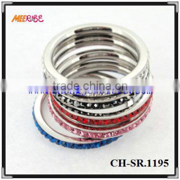 High polished fashion cz diamond ring clit ring jewelry