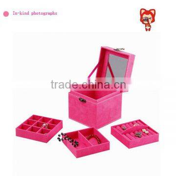 leather cosmetic makeup case custom jewelry box for girls