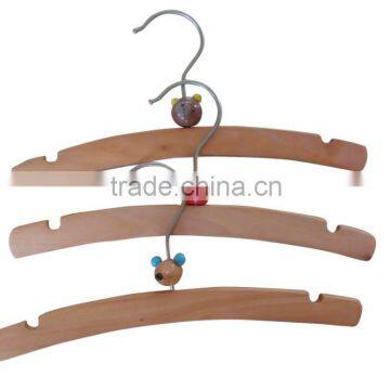 Colored Kids Baby Wood Shirt/pant /clip/top Hanger in a Flat, Space Saving Design photo-3