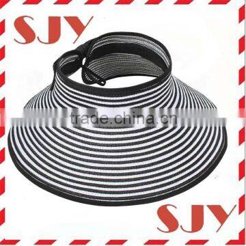 New arrival wide brim foldable straw sun visor hat for women