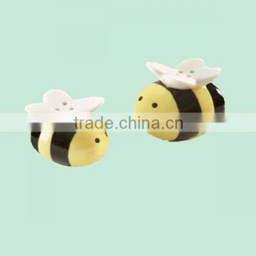 cute small bee shaped wholesale ceramic spice jar set