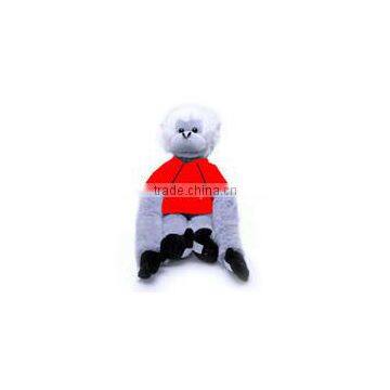 Logo soft plush stuffed Monkey gray sitting gift beanbag embroidery animal toys