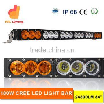 super bright ce rohs waterproof single row 12v amber/white strobe led light bar